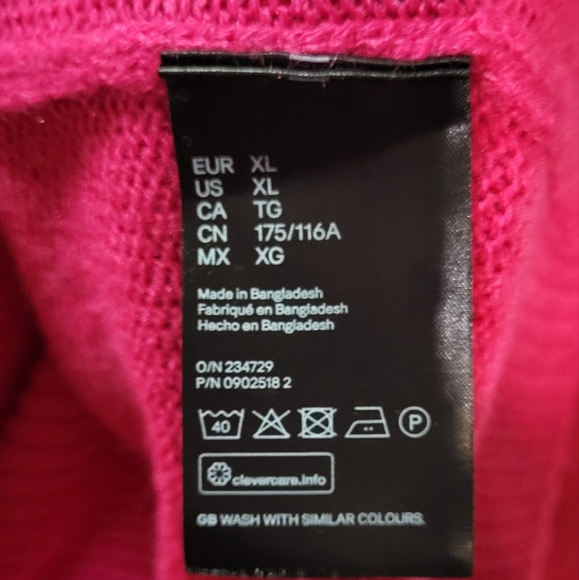 H&M Divided Women's Hot Pink Pullover Knit Sweater Size XL - Picture 6 of 10